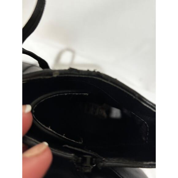 Brash block heel Chunky Combat Boots Women's Sz 8.5 Black Zipper Grunge goth - Picture 5 of 12